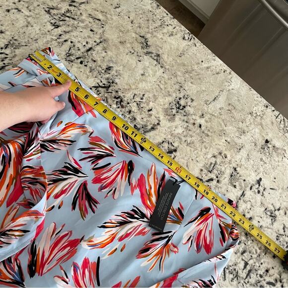 Lane Bryant Light Blue Tropical Floral Skirt Plus Size 26 NWT - Picture 14 of 15